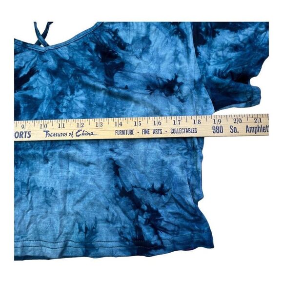 New SweatyRocks Women's Tie Dye Criss Cross Back Short Sleeve Crop Summer TShirt - Picture 4 of 9